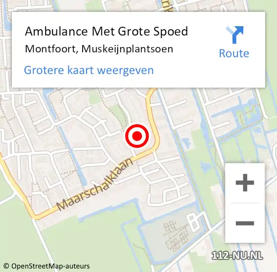 Locatie op kaart van de 112 melding: Ambulance Met Grote Spoed Naar Montfoort, Muskeijnplantsoen op 9 april 2017 19:36