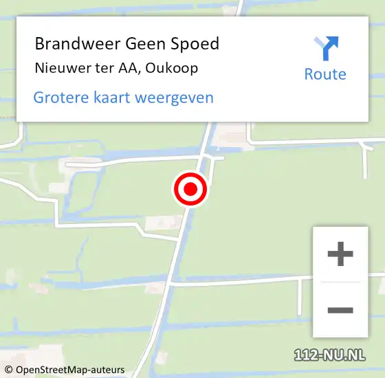 Locatie op kaart van de 112 melding: Brandweer Geen Spoed Naar Nieuwer ter AA, Oukoop op 9 april 2017 20:35