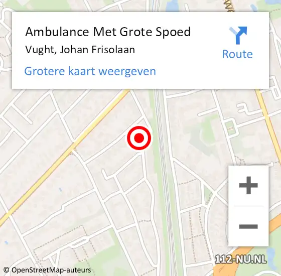Locatie op kaart van de 112 melding: Ambulance Met Grote Spoed Naar Vught, Johan Frisolaan op 10 april 2017 00:03