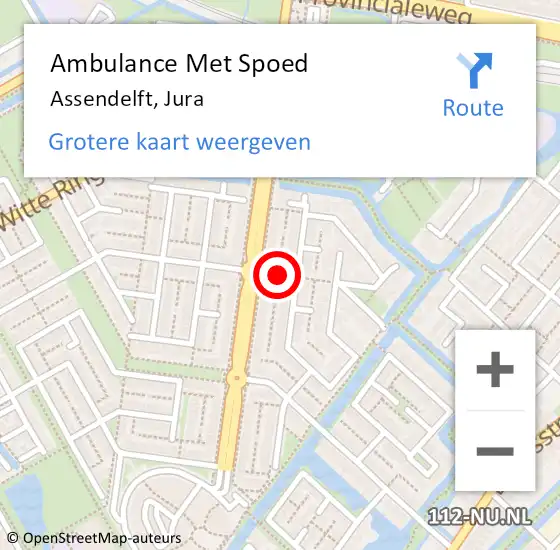 Locatie op kaart van de 112 melding: Ambulance Met Spoed Naar Assendelft, Jura op 10 april 2017 00:14