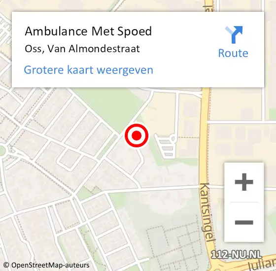 Locatie op kaart van de 112 melding: Ambulance Met Spoed Naar Oss, Van Almondestraat op 10 april 2017 04:38