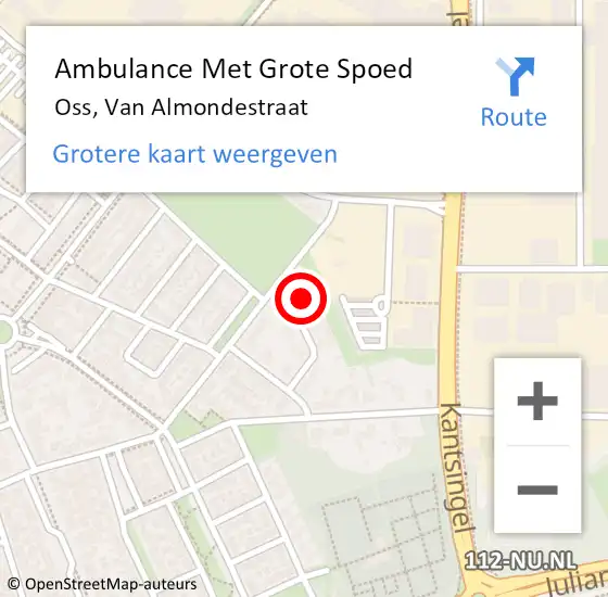 Locatie op kaart van de 112 melding: Ambulance Met Grote Spoed Naar Oss, Van Almondestraat op 10 april 2017 04:45