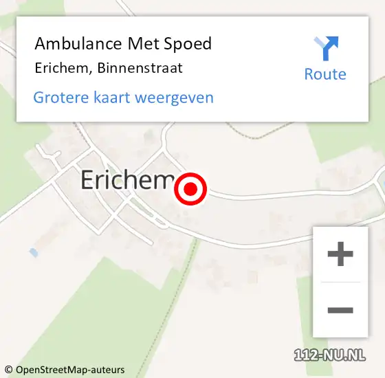 Locatie op kaart van de 112 melding: Ambulance Met Spoed Naar Erichem, Binnenstraat op 10 april 2017 06:31