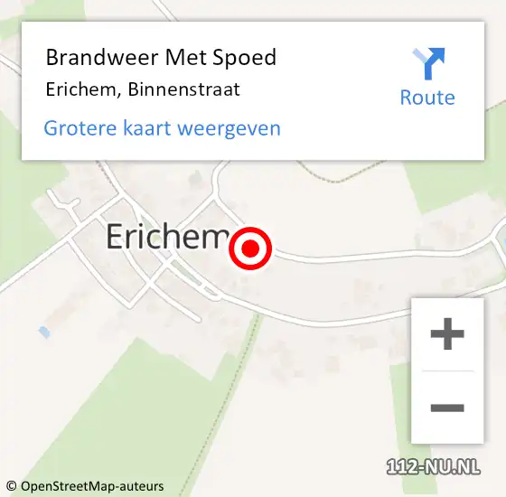 Locatie op kaart van de 112 melding: Brandweer Met Spoed Naar Erichem, Binnenstraat op 10 april 2017 06:49