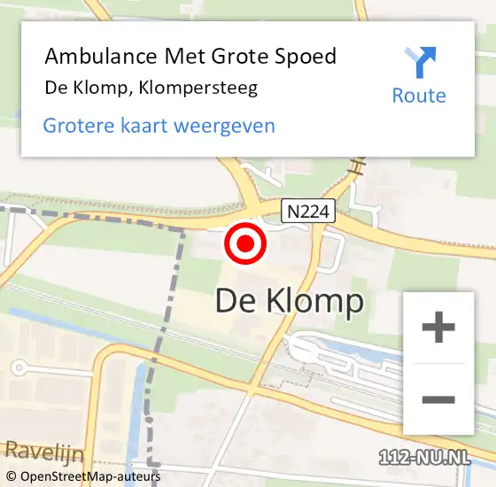 Locatie op kaart van de 112 melding: Ambulance Met Grote Spoed Naar De Klomp, Klompersteeg op 10 april 2017 08:00