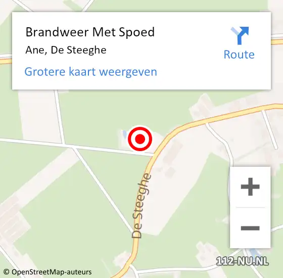 Locatie op kaart van de 112 melding: Brandweer Met Spoed Naar Ane, De Steeghe op 16 januari 2014 17:03