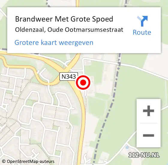 Locatie op kaart van de 112 melding: Brandweer Met Grote Spoed Naar Oldenzaal, Oude Ootmarsumsestraat op 10 april 2017 08:34