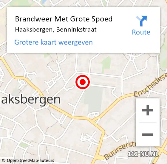 Locatie op kaart van de 112 melding: Brandweer Met Grote Spoed Naar Haaksbergen, Benninkstraat op 10 april 2017 09:19