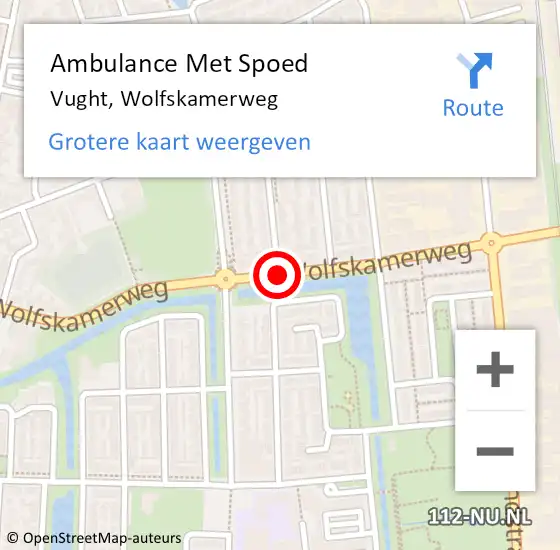 Locatie op kaart van de 112 melding: Ambulance Met Spoed Naar Vught, Wolfskamerweg op 10 april 2017 10:03
