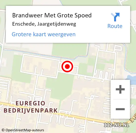 Locatie op kaart van de 112 melding: Brandweer Met Grote Spoed Naar Enschede, Jaargetijdenweg op 10 april 2017 10:44