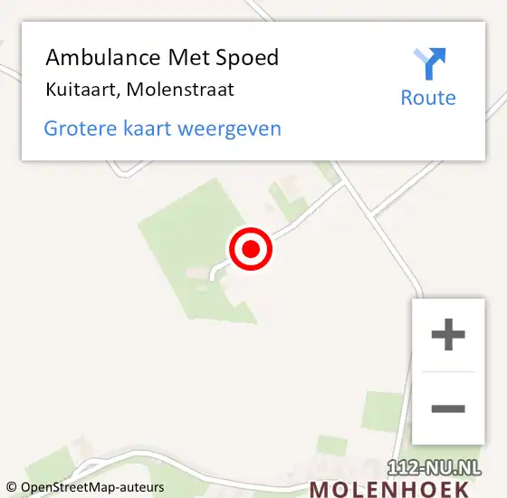 Locatie op kaart van de 112 melding: Ambulance Met Spoed Naar Kuitaart, Molenstraat op 10 april 2017 11:15