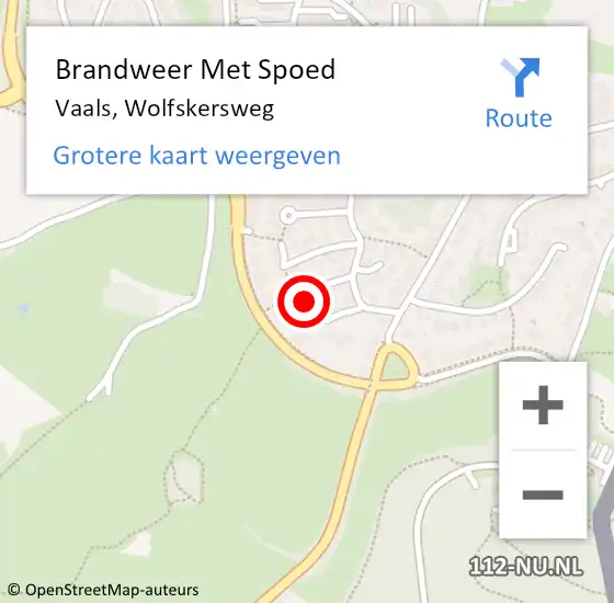 Locatie op kaart van de 112 melding: Brandweer Met Spoed Naar Vaals, Wolfskersweg op 10 april 2017 11:24