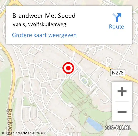 Locatie op kaart van de 112 melding: Brandweer Met Spoed Naar Vaals, Wolfskuilenweg op 10 april 2017 11:27