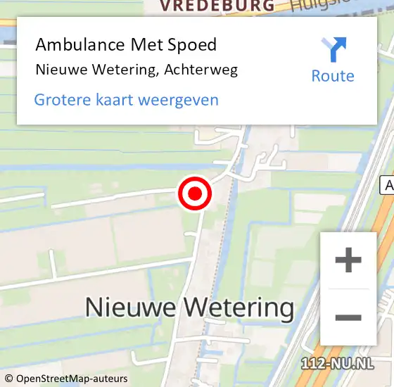 Locatie op kaart van de 112 melding: Ambulance Met Spoed Naar Nieuwe Wetering, Achterweg op 10 april 2017 16:02