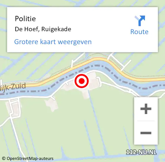 Locatie op kaart van de 112 melding: Politie De Hoef, Ruigekade op 10 april 2017 17:41