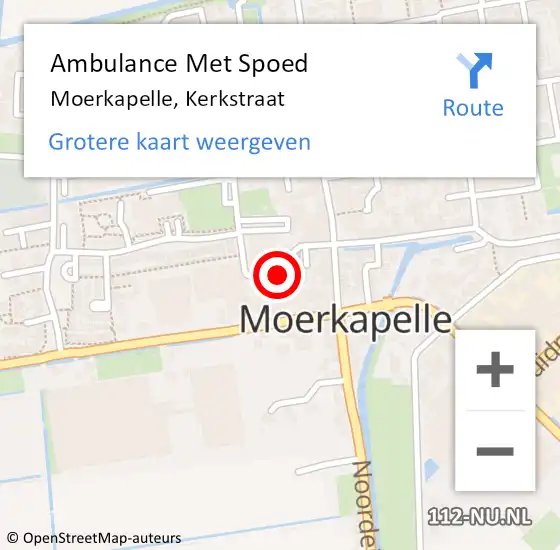 Locatie op kaart van de 112 melding: Ambulance Met Spoed Naar Moerkapelle, Kerkstraat op 10 april 2017 17:51