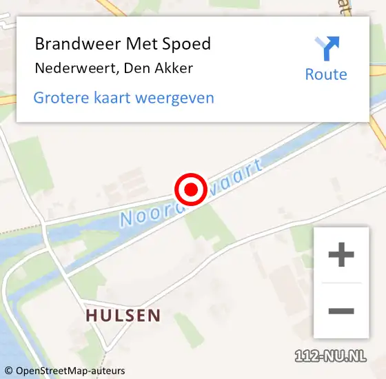 Locatie op kaart van de 112 melding: Brandweer Met Spoed Naar Nederweert, Den Akker op 10 april 2017 18:27