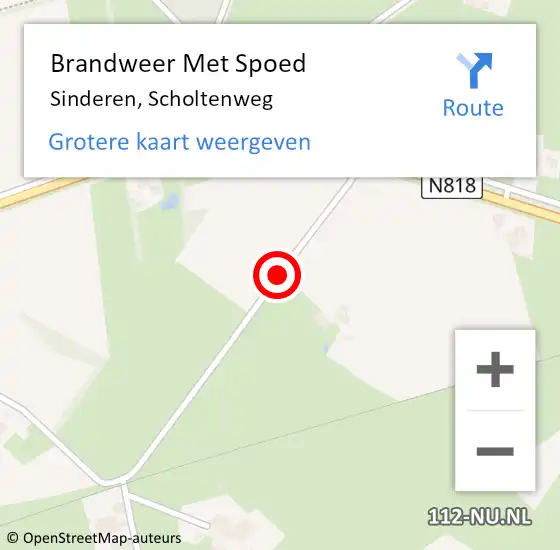 Locatie op kaart van de 112 melding: Brandweer Met Spoed Naar Sinderen, Scholtenweg op 10 april 2017 18:44