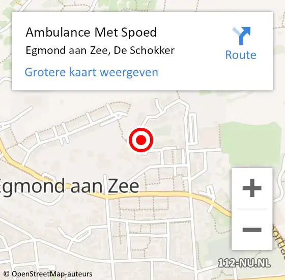 Locatie op kaart van de 112 melding: Ambulance Met Spoed Naar Egmond aan Zee, De Schokker op 10 april 2017 19:55