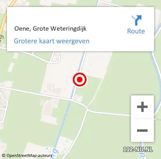 Locatie op kaart van de 112 melding:  Oene, Grote Weteringdijk op 10 april 2017 20:12