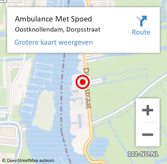 Locatie op kaart van de 112 melding: Ambulance Met Spoed Naar Oostknollendam, Dorpsstraat op 10 april 2017 20:54