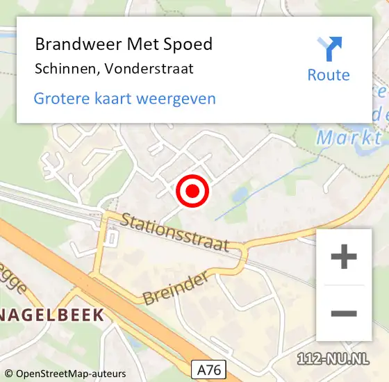 Locatie op kaart van de 112 melding: Brandweer Met Spoed Naar Schinnen, Vonderstraat op 10 april 2017 21:01