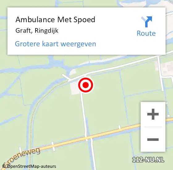 Locatie op kaart van de 112 melding: Ambulance Met Spoed Naar Graft, Ringdijk op 10 april 2017 21:03