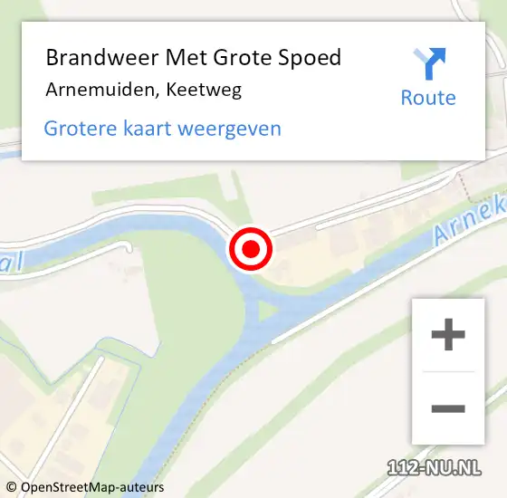 Locatie op kaart van de 112 melding: Brandweer Met Grote Spoed Naar Arnemuiden, Keetweg op 10 april 2017 21:03