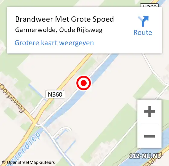 Locatie op kaart van de 112 melding: Brandweer Met Grote Spoed Naar Garmerwolde, Oude Rijksweg op 16 januari 2014 18:38