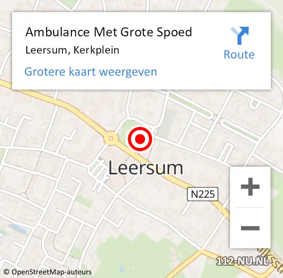 Locatie op kaart van de 112 melding: Ambulance Met Grote Spoed Naar Leersum, Kerkplein op 10 april 2017 23:05