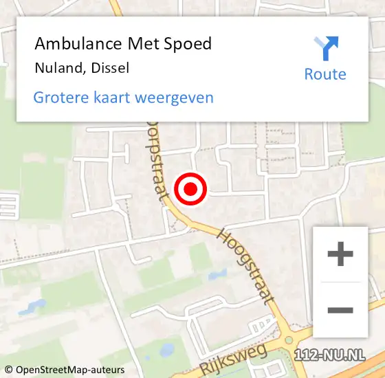 Locatie op kaart van de 112 melding: Ambulance Met Spoed Naar Nuland, Dissel op 10 april 2017 23:19