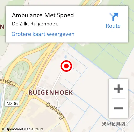 Locatie op kaart van de 112 melding: Ambulance Met Spoed Naar De Zilk, Ruigenhoek op 11 april 2017 05:18