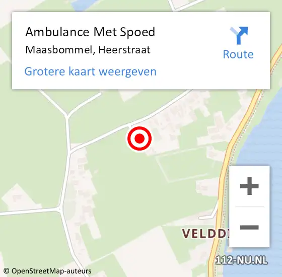 Locatie op kaart van de 112 melding: Ambulance Met Spoed Naar Maasbommel, Heerstraat op 11 april 2017 06:03