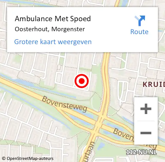 Locatie op kaart van de 112 melding: Ambulance Met Spoed Naar Oosterhout, Morgenster op 11 april 2017 08:37