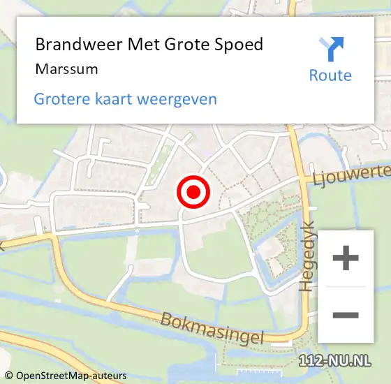Locatie op kaart van de 112 melding: Brandweer Met Grote Spoed Naar Marssum op 11 april 2017 08:54