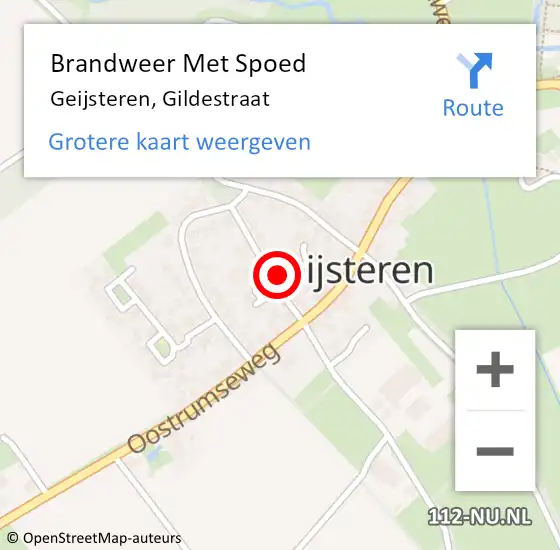 Locatie op kaart van de 112 melding: Brandweer Met Spoed Naar Geijsteren, Gildestraat op 11 april 2017 10:57