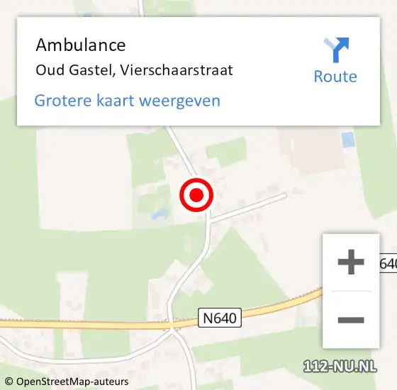 Locatie op kaart van de 112 melding: Ambulance Oud Gastel, Vierschaarstraat op 11 april 2017 11:03