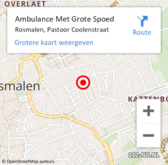 Locatie op kaart van de 112 melding: Ambulance Met Grote Spoed Naar Rosmalen, Pastoor Coolenstraat op 11 april 2017 11:11