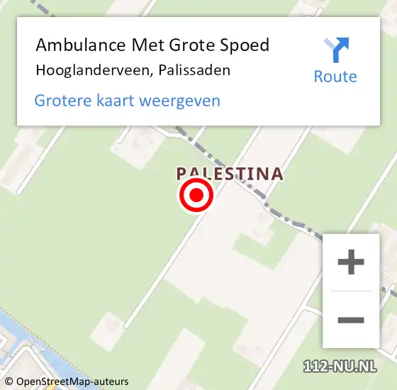 Locatie op kaart van de 112 melding: Ambulance Met Grote Spoed Naar Hooglanderveen, Palissaden op 11 april 2017 12:12