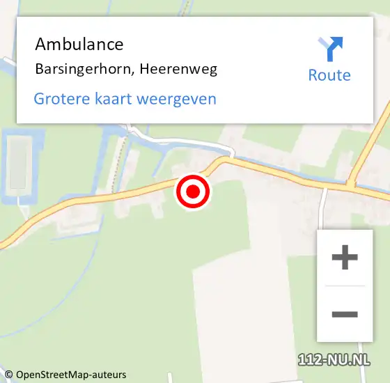 Locatie op kaart van de 112 melding: Ambulance Barsingerhorn, Heerenweg op 11 april 2017 12:30