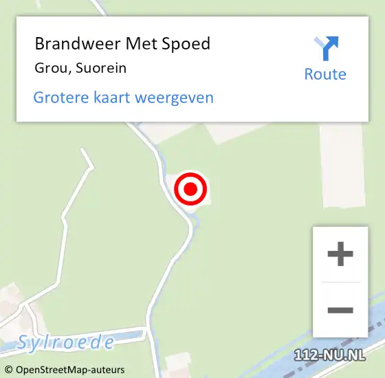 Locatie op kaart van de 112 melding: Brandweer Met Spoed Naar Grou, Suorein op 11 april 2017 12:55