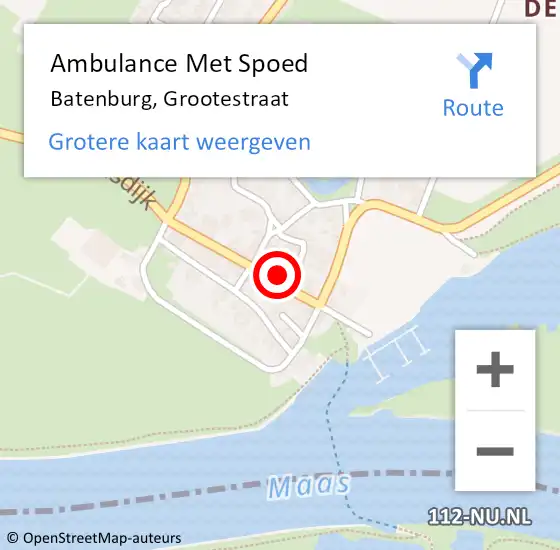 Locatie op kaart van de 112 melding: Ambulance Met Spoed Naar Batenburg, Grootestraat op 11 april 2017 13:09