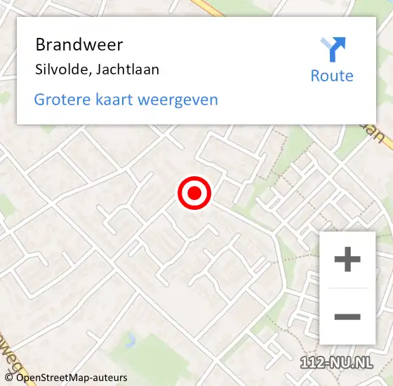 Locatie op kaart van de 112 melding: Brandweer Silvolde, Jachtlaan op 11 april 2017 13:37