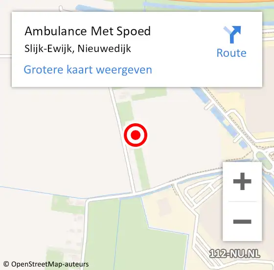 Locatie op kaart van de 112 melding: Ambulance Met Spoed Naar Slijk-Ewijk, Nieuwedijk op 11 april 2017 15:08