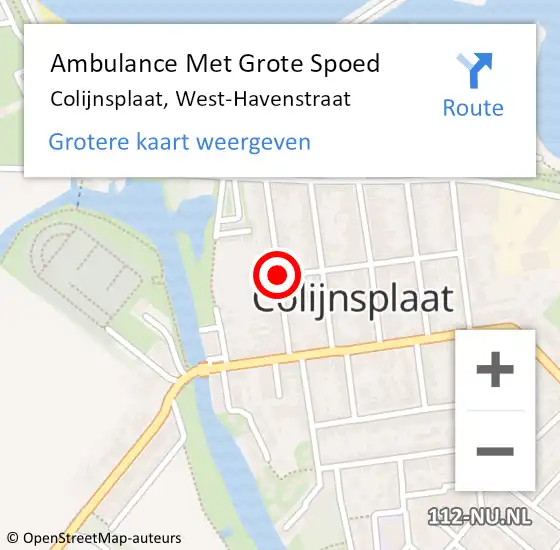 Locatie op kaart van de 112 melding: Ambulance Met Grote Spoed Naar Colijnsplaat, West-Havenstraat op 11 april 2017 15:19