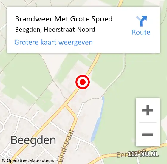 Locatie op kaart van de 112 melding: Brandweer Met Grote Spoed Naar Beegden, Heerstraat-Noord op 11 april 2017 15:22