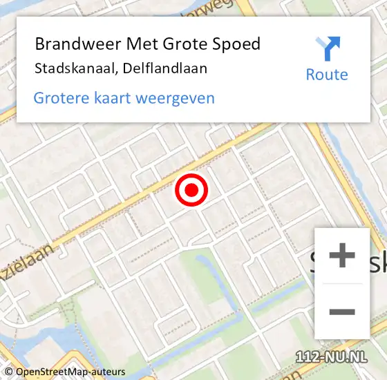 Locatie op kaart van de 112 melding: Brandweer Met Grote Spoed Naar Stadskanaal, Delflandlaan op 11 april 2017 15:27