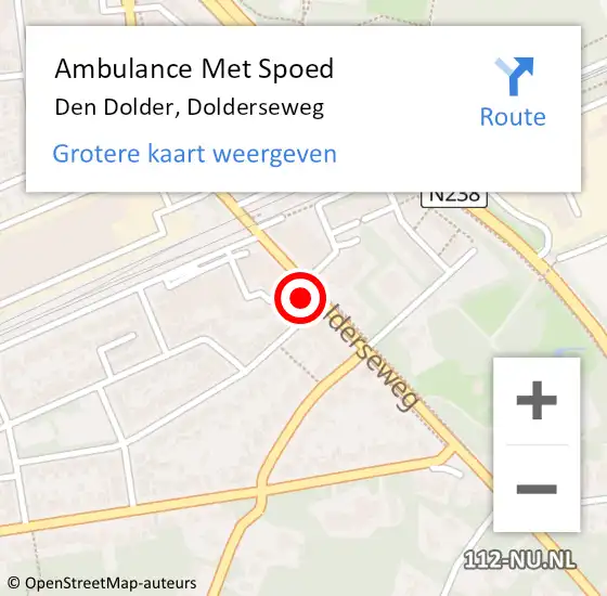 Locatie op kaart van de 112 melding: Ambulance Met Spoed Naar Den Dolder, Dolderseweg op 11 april 2017 16:06