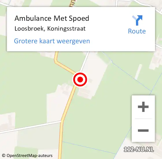 Locatie op kaart van de 112 melding: Ambulance Met Spoed Naar Loosbroek, Koningsstraat op 11 april 2017 16:44