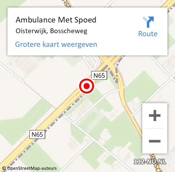 Locatie op kaart van de 112 melding: Ambulance Met Spoed Naar Oisterwijk, Bosscheweg op 11 april 2017 17:19